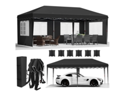 Gazebo plegable, cubierta impermeable, protección UV, negro OEM
