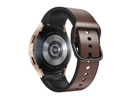 Correa de piel auténtica liberación rápida 20mm con hebilla 135-235mm para Samsung Galaxy Watch4 40mm/44mm/Watch4 Classic 42mm/46mm - marrón oscuro...