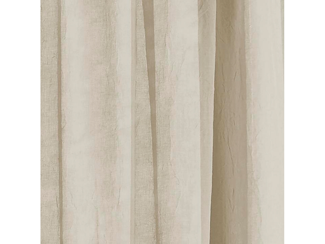 Cortina Fruncida Visillo Beige Semitransparente 140x280cm Veskara