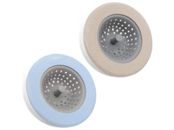 2 Filtros De Desagüe De Cocina, Colador De Silicona Y Plástico Para Lavaplatos (azul+caqui)