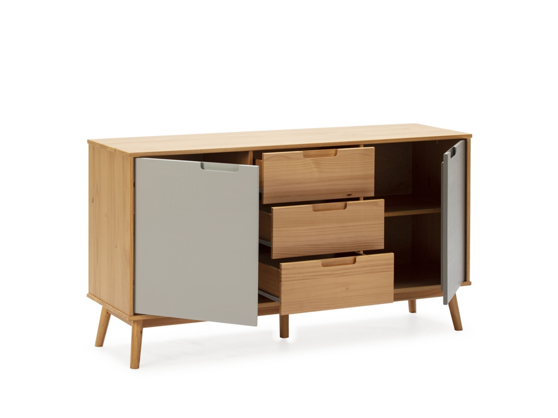 Aparador VS VENTA-STOCK Bruce 3 Cajones Y 2 Puertas (Madera - 140 x 40 x 77 cm)