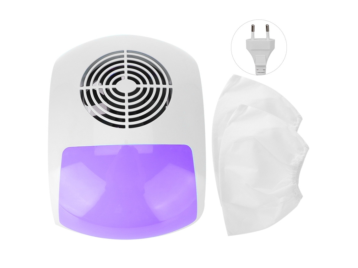 Aspiradora para uñas con ventilador único de 45 W, herramienta para manicura y decoración de uñas (morada)