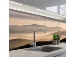 Salpicaderos De Cocina Montañas - Niebla - Rayos De Sol 150x60 Cm