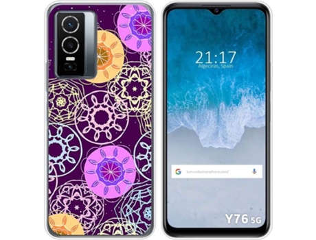 Carcasa para Vivo Y76 5G TUMUNDOSMARTPHONE Dibujos Radial Multicolor