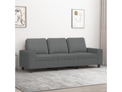 Sofá De 3 Plazas De Tela Gris Oscuro 180 Cm