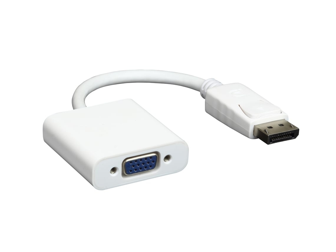 Adaptador DisplayPort a VGA blanco, imagen Full HD, para usar con PC, TV, portátil y juegos. STELASPLEN