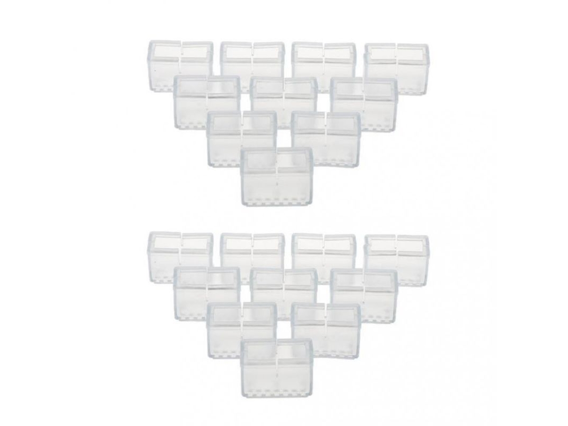 2026-20 Protectoras De Pies De Silla Silicona Rectangulares Para Muebles Y Mesas Transparentes