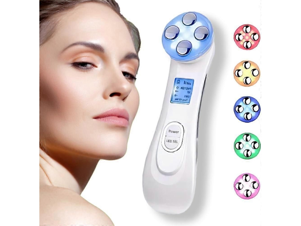 Masajeador facial de microcorriente, dispositivo de belleza de radiofrecuencia antiarrugas para rostro y cuello, dispositivo de terapia de luz LED PAR GOKOCO