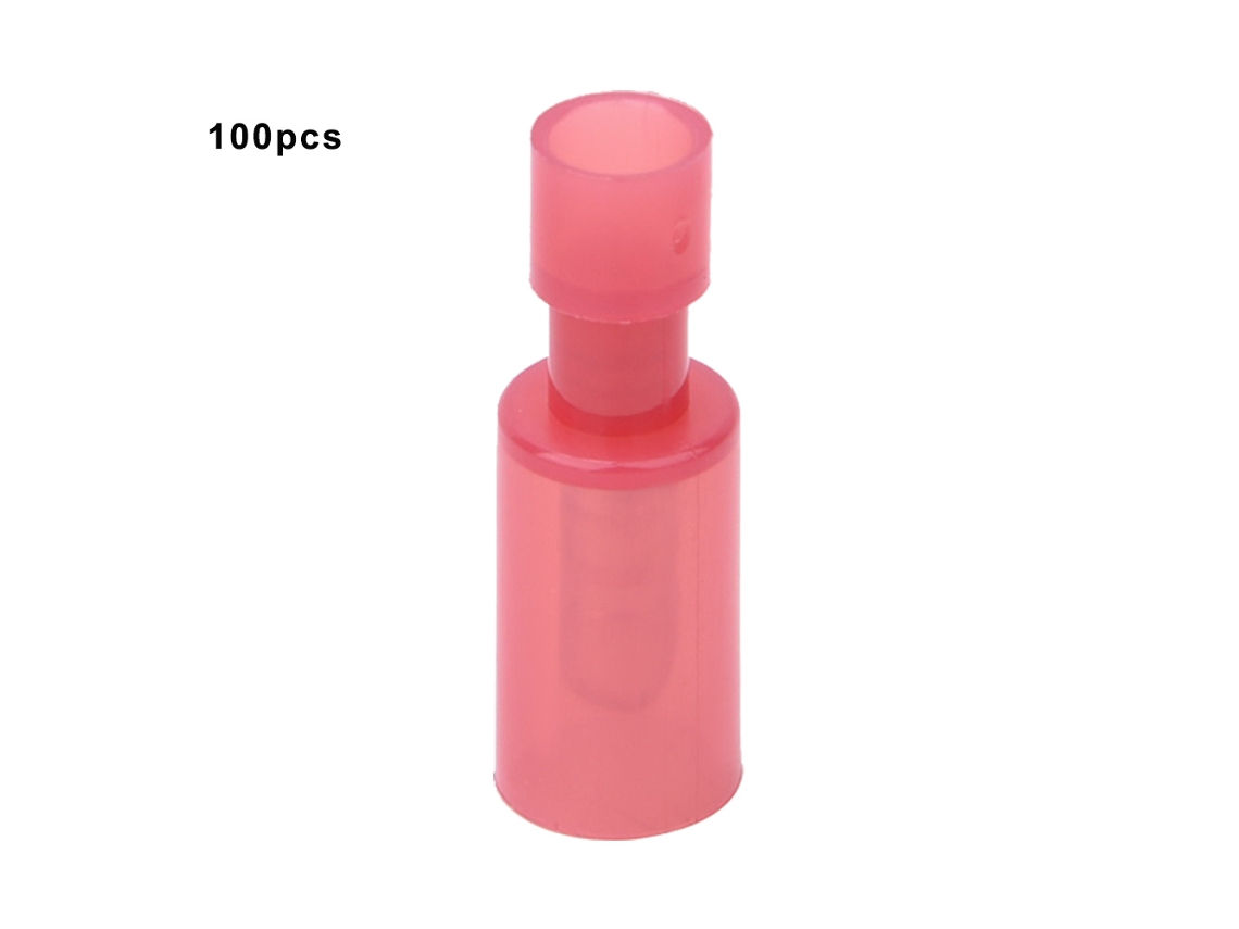 100 Conectores De Terminal Bala 22-16awg 1.25 Rojo Macho Conector De Cable