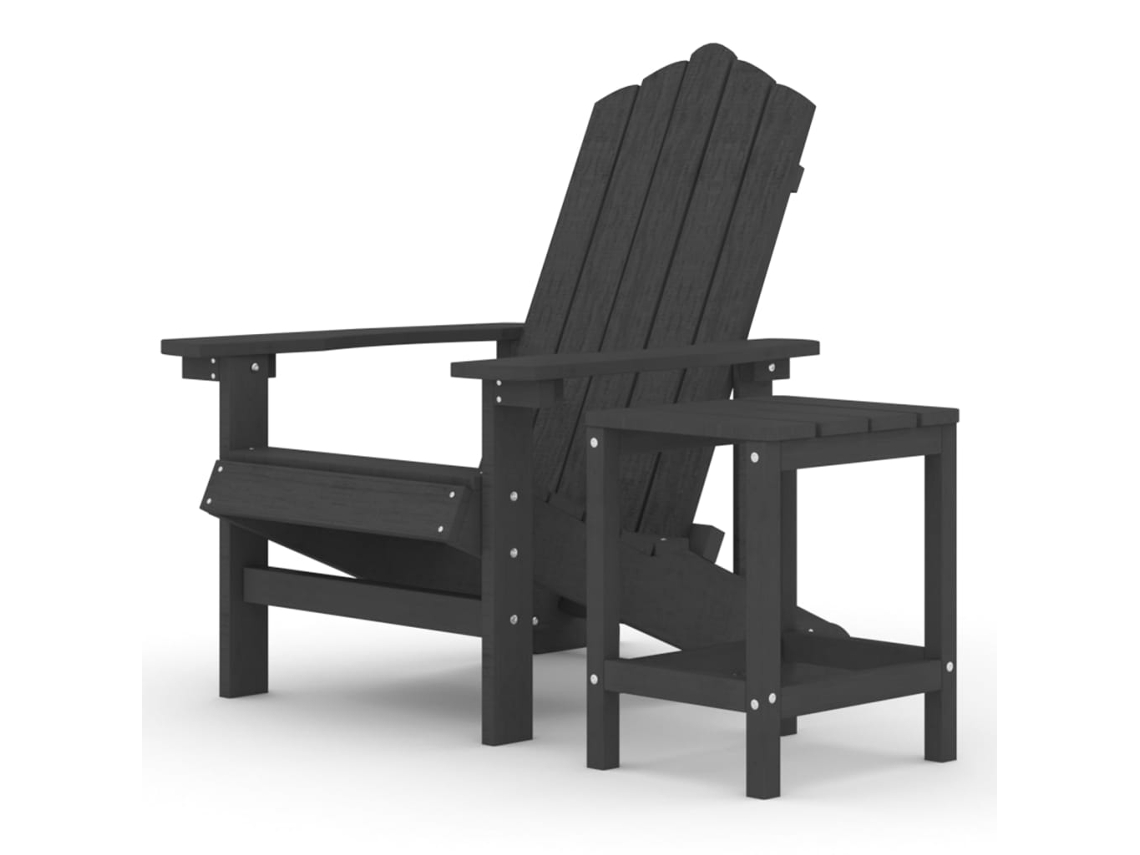Maison Exclusive - Silla De Jardín Adirondack Con Mesa Hdpe Gris Antracita