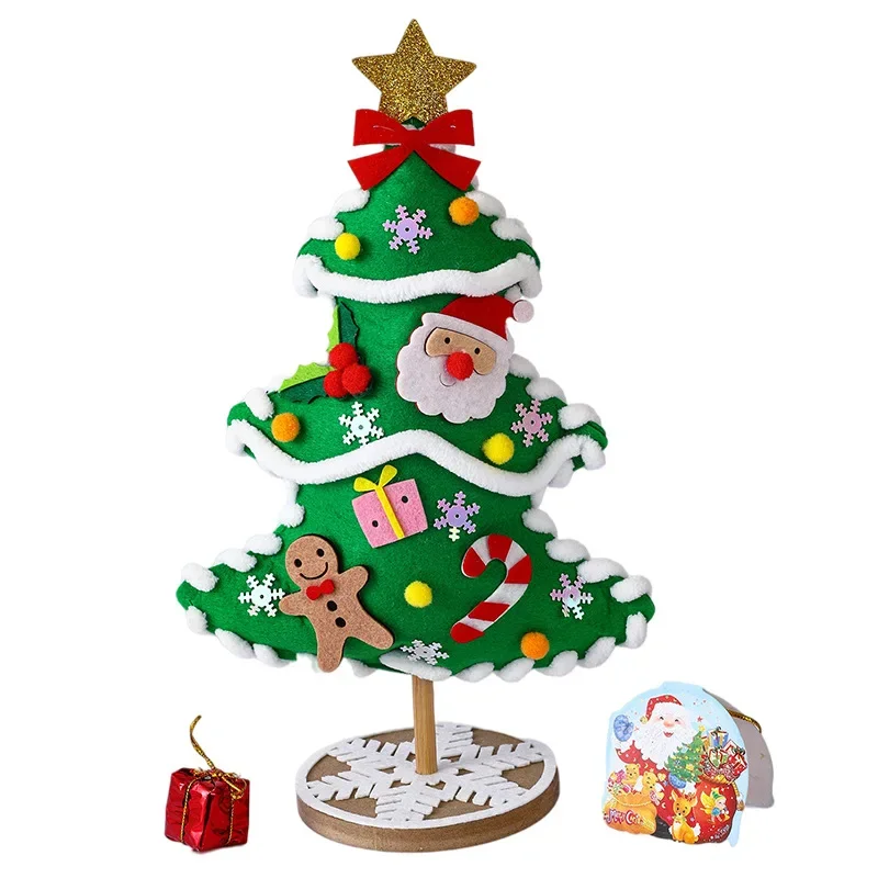 Kit de manualidades para árbol de Navidad infantil con adornos navideños MDUG (verde navideño)