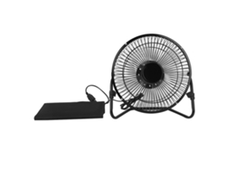Ventilador solar portátil de 8 W con puerto USB y cargador para teléfono móvil.