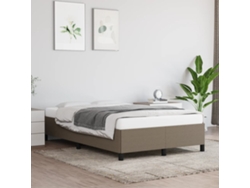 Estructura De Cama Sin Colchón Tela Gris Taupe 120x190 Cm