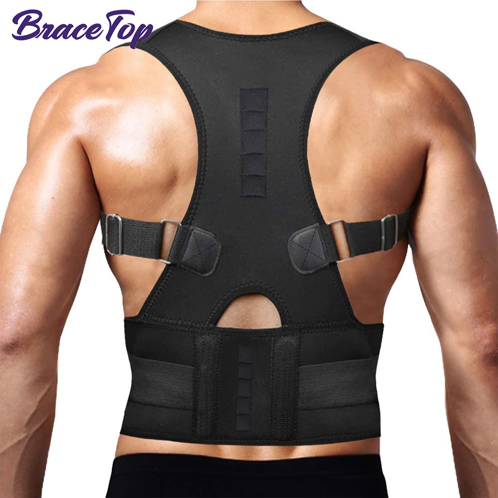 Corrector de postura torácico con soporte magnético Mdug (negro 2xl)