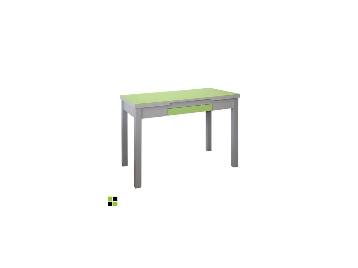 Mesa Cocina Extensible Tetra MOMMA HOME (Verde - Vidrio templado -160/100x60x76 cm)