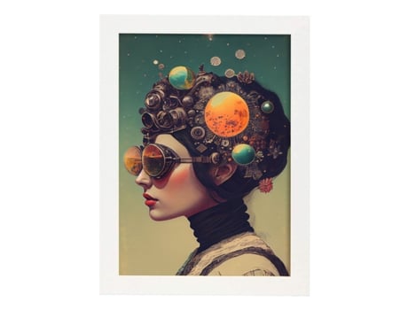 NACNIC Poster Sistema Solar En Estilo Surrealismo Cinematográfico Ilustraciones Y Grabados De Historieta Abstracta Y Artística A4 Marcos Madera