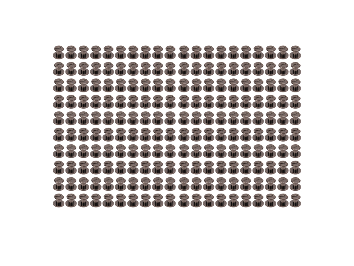200 Juegos De Tornillos Para Encuadernación Chicago Brass De 9x6,5 Mm, Color Gris Plata.