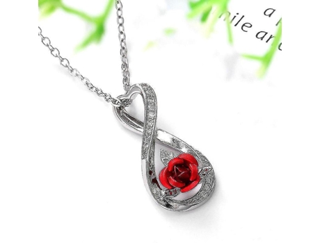 Collar de rosas Mujeres Collar de flores con forma de corazón encantador