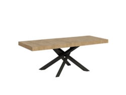Mesa extensible Volantis Premium de roble natural 200/304x90 cm, patas antracita, Itamoby