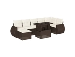 Maison Exclusive - Set Sofás De Jardín 8 Piezas Y Cojines Ratán Sintético Marrón