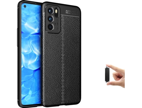 Carcasa + Soporte Oppo Reno6 Pro Rugged Leather Negro BD-LC