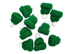 2026-10 Sombreros Mini Navideños Para Dulces Cubiertas Accesorios Diy Fiesta Material Tela Color Verde