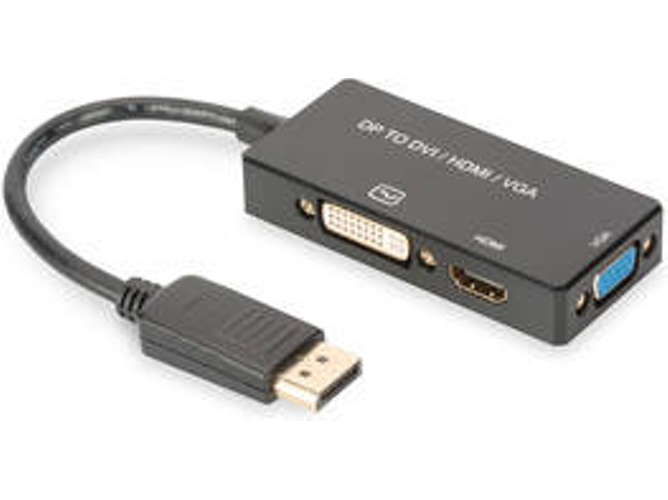 Adaptador HDMI ASSMANN ELECTRONIC DP para DVI + VGA Negro