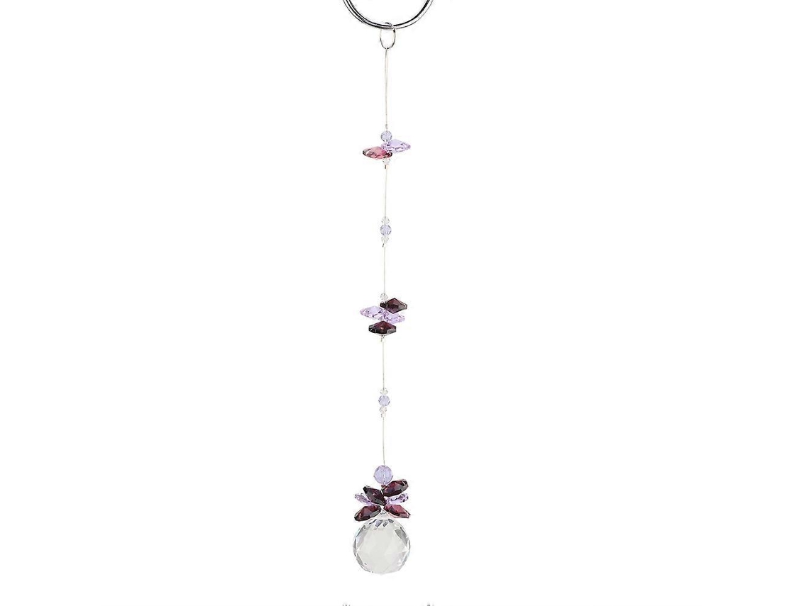 Lámpara de araña artesanal con colgante y esferas de cristal arcoíris para decoración navideña y del coche #1