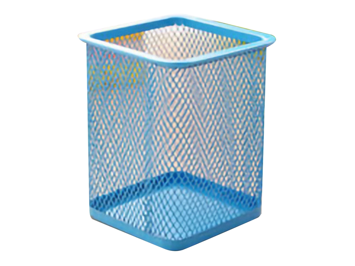 Portavasos De Metal Con Malla Tetragonum Azul Para Oficina Portaminas Almacenamiento Estilo Moderno
