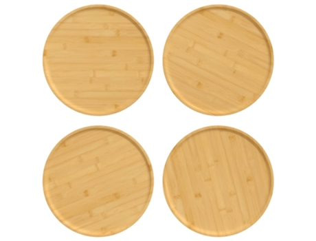 Platos Para Pizza 4 Uds Bambú Ø32X1.5 cm VIDAXL