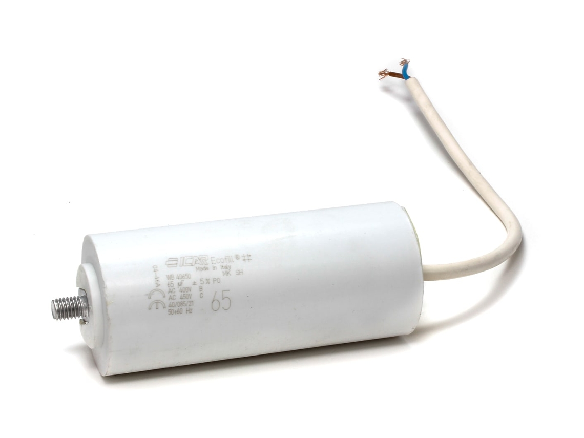 Condensador Icar 65µf + Cable - Hasta Desagüe Stock Para Lavadora Cap138un