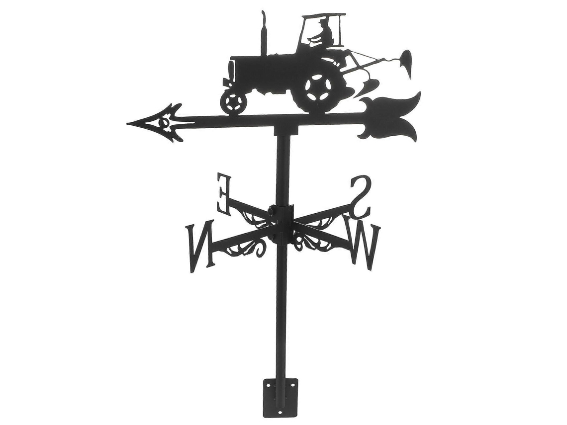 Rebe-veleta De Metal Para Exterior Tractor Decorativa Hanging Indicador De Dirección De Viento Para Jardín Techo Patio 55x35cm Negro
