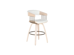 Taburete Madera Poliester Blanco 51,5x47,5x94,5cm