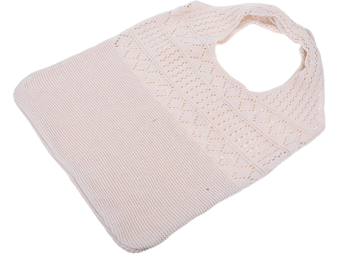 Bolso Bandolera De Punto Calado De Algodón Suave, Bolso Informal Para Mujer Ideal Para Ir De Compras Y Viajar.