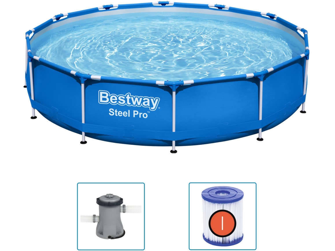 Piscina con Estructura BESTWAY (Azul - Acero - 366x76 cm)