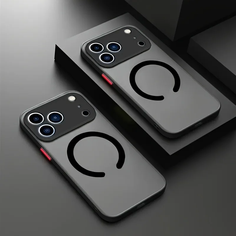 (iphone Air Negro) Funda Magnética Transparente Para Iphone, Compatible Con Carga Inalámbrica Magnética.