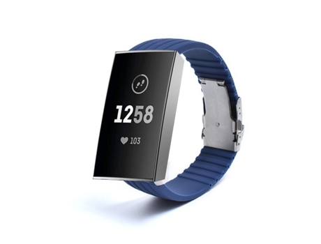 Correa Silicona Líquida para Fitbit by Google Charge 3 Azul Escuro