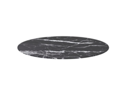 Tablero De Mesa | Tablero De Escritorio | Superficie De Mesa Diseño Mármol Vidrio Templado Negro Ø90x1 Cm