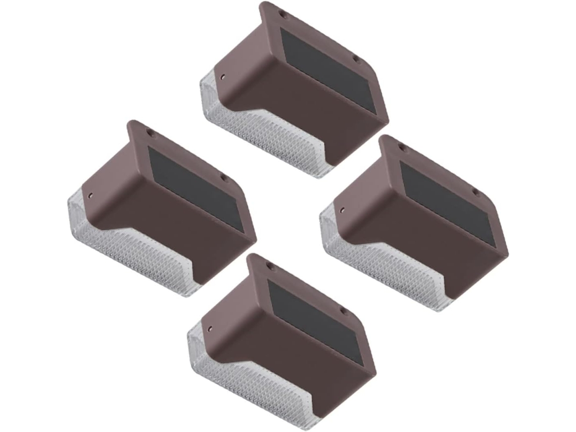 Slowmoose 4 Luces solares LED de pared para jardín, patio y uso en exteriores.