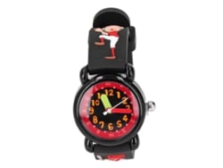 Ats-reloj Infantil 3d Con Dibujos Animados Chico Béisbol Patrón Números Claros Para Niños De 3 A 8 Años Negro