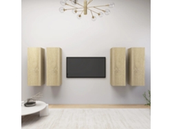 Estantería/Muebles de TV 4 Pzs 30,5X30X90 Cm Contrachapado Roble Sonoma