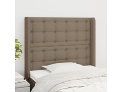 Cabecero Con Orejas De Tela Gris Taupe 103x16x118/128 Cm