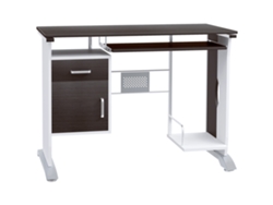 Mesa de Computador Designer, 100x52x75cm, Marrom/Preto/Branco VISTA SHOP