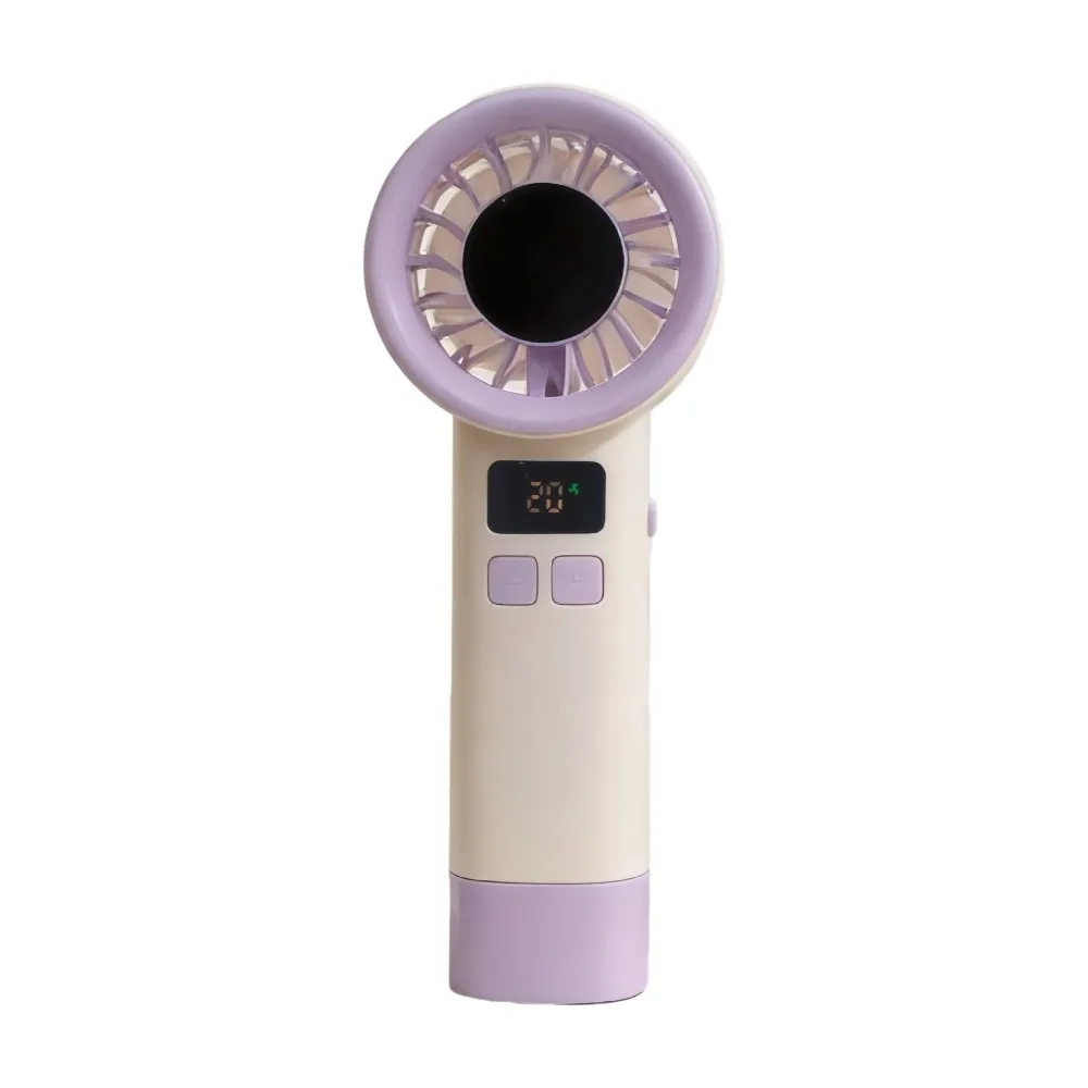 Ventilador De Mano (morado) De 199 Velocidades, Pantalla Digital Led, Recargable Por Usb.