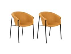 Conjunto de cadeiras com assento fundo de tecido BELIANI Ames de Poliéster Laranja 57x56x80