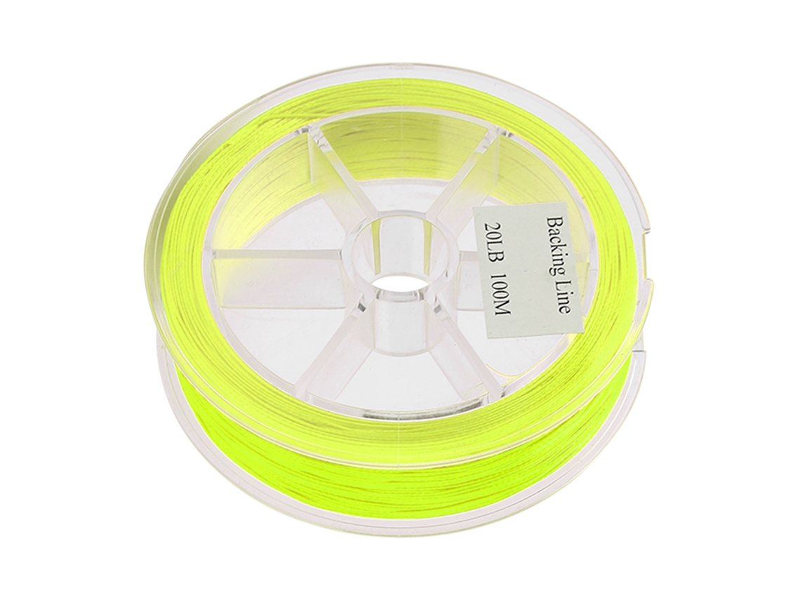 Hilo De Pesca Con Mosca De Nailon De 100 M Con Extensión De Copa Amarilla Fluorescente, 20 Lb.