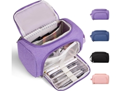 Estuche Grande Para Lápices, Caja De Lápices Con Cremallera Para Niñas, Útiles Escolares, Color Morado CHRUI