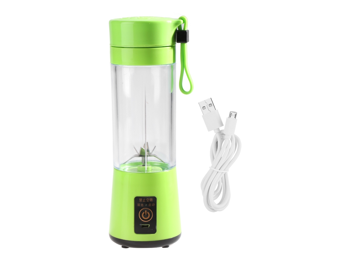 VVJIJILLY Triturador de frutas portátil recarregável USB de 350 ml e 400 ml, verde