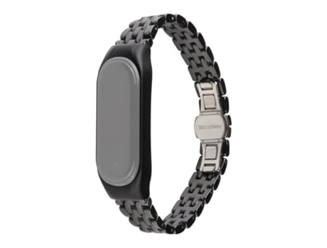 Correa de acero inoxidable para Xiaomi Mi Band 3/Mi Band 4 - cinco cuentas negras