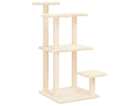 Postes rascadores para gatos con plataformas crema VIDAXL (98,5 cm)